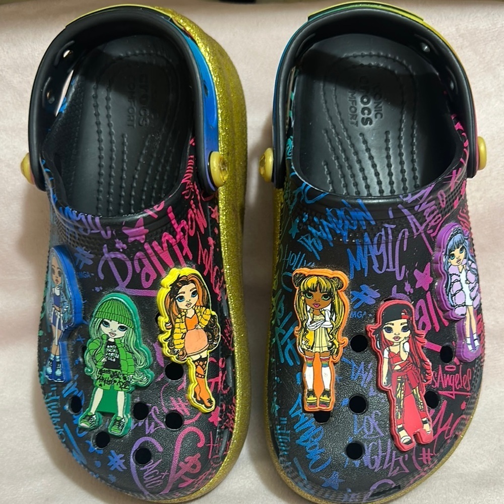 CROCS Kids Sandals - Black with Multicolor Design